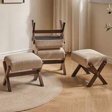 Small Footstool Shoe Changing Stool Padded Foot Rest Stool Entryway Living Room - complexion - View 4