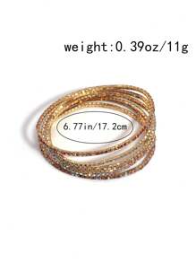 6 Stücke luxuriöses mehrlagiges Strass-Armband, bunter, glänzender, eleganter, minimalistischer Armband-Entwurf für Frauen, Modezubehör für den täglichen Gebrauch, Partys, Strand im Sommer