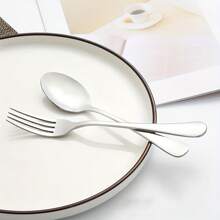 24pcs Stainless Steel Dessert Forks And Spoons Set, Suitable For Home Kitchen, Restaurant, Wedding Party