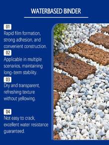 Jue-Fish Gravel Bonding Adhesive - Strong Adhesion + Waterproof & UV Resistant For Pebbles, Agates & Natural Stones. Suitable For Wall Tiling, Landscaping, Fast Drying, Non-Yellowing, Odorless Natural Bonding Agent