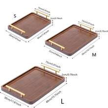 1 Piece Minimalist Wooden Kitchen & Home Storage Tray - Coffee Brown - View 20