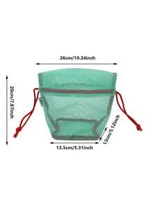 1个轻便便携的网状抽绳化妆品收纳袋，大容量旅行收纳盒，透明设计，适合海滩、夏季、度假、浴室装饰、节日包、化妆包、洗漱包、桌面收纳、化妆包、小化妆包、化妆袋、大容量化妆包、圣诞礼物、女士礼物、手拿包/小手提包、化妆品收纳盒、化妆刷收纳袋、迷你收纳袋、大容量收纳袋、女士礼物、圣诞礼物、女士礼物创意、化妆袋、旅行必备 - 彩色 - 查看 4