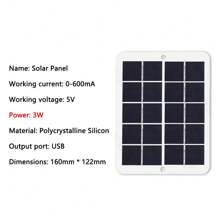 Panneau solaire portable chargeant par USB, pour camping extérieur, randonnée, chargement d'urgence, chargement portable de téléphone mobile