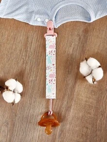 1pc/3pcs Double-Sided Floral Pacifier Chain, Baby Girl Teether Toy Hanging Strap Anti-Lost Clip, Pacifier Holder With Toy Anti-Lost Clip, Bite Toy Hanging Strap / Pattern Placement Is Random, Floral Design Varies - Multicolor - View 7