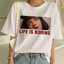 New Pulp Fiction Funny Harajuku Aesthetic T Shirt Women Mia Wallace Ulzzang T-Shirt Grunge Virgin Mary Mia Tshirt Top Tee Female