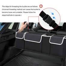 Large Car Boot Organiser Back Seat Hanger Tidy Storage Bag Pocket Hanging Pouch - Black - View 5