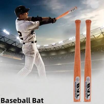 Mazza da baseball in lega di alluminio - alta resistenza, anti-ruggine, con impresso "BAT" /Mazza da baseball in legno - robusta, durevole, leggera, a