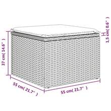 vidaXL Set Divano da Giardino 10 pz con Cuscini Grigio in Polyrattan - Grigio - Visualizzare 8