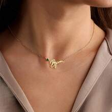 Dây chuyền đá sinh nhật khắc tên, Dây chuyền chữ viết, Dây chuyền tối giản, Quà tặng năm mới, Dây chuyền đá sinh nhật, Dây chuyền đá sinh nhật cá nhân hóa, Màu đen, Bạc, Vàng, Phong cách, Nhiều màu sắc, Cổ điển, Đơn giản, Unisex, Thường ngày, Dễ thương, Tùy chỉnh, Cá nhân hóa, Độc đáo, Quà tặng lý tưởng cho nam, Quà tặng lý tưởng cho nữ, Cô ấy, Bạn trai, Bạn gái, Bố, Mẹ, Gia đình, Bạn bè, Cho kỷ niệm, Cho sinh nhật, Cho lễ tốt nghiệp, Cho dạ hội, Cho tiệc tùng, Trang sức & Đồng hồ, Mùa thu sang trọng, Dây chuyền thép không gỉ khắc tên tùy chỉnh, Mặt dây chuyền khắc tên cá nhân hóa, Trang sức dành cho nữ - Nhiều màu - Xem 5