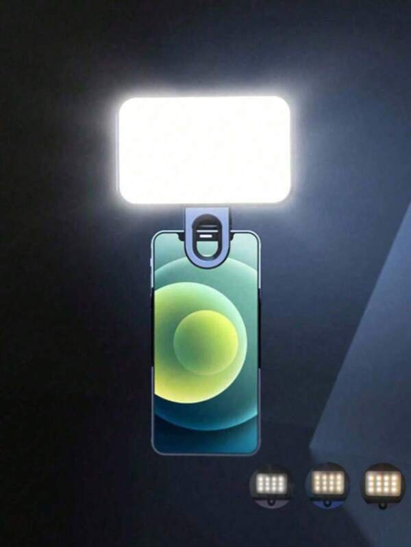 1 Stück LED Füllicht Selfie Licht, tragbares Mini Clip-On Füllicht, LED Füllicht Selfie Licht, für Handy und Computer, Make-up, Zoom-Konferenzen, Live-Streaming, Vlogging, perfekte Selfies und Videoanrufe 250mAh