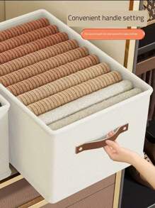 1PC Grey Clothes Storage Box, Oxford Cloth Foldable Drawer-Type Clothes Storage Box, Household Non-Compartment Wardrobe Jeans Sweater Finishing Box