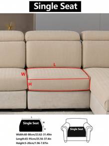 1 pieza Funda elástica para sofá, funda para cojín de asiento de sofá para todas las estaciones, a prueba de polvo, lavable a máquina, resistente a la decoloración, adecuada para sofás en forma de L y de 1/2/3/4 plazas, apta para mascotas, ajustable para dormitorio y sala de estar