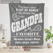 1 pieza Manta personalizada como regalo del Día del Padre para el abuelo, regalo de cumpleaños personalizado, manta para abuelos, suegro, regalo del Día del Padre para papá - Blanco - Ver 1