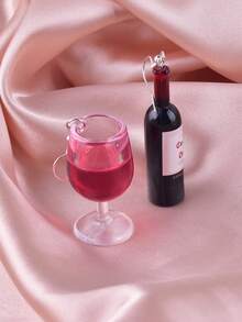 1 对经典 3D 酒瓶设计女士派对装饰耳环 - 紅酒瓶加紅酒杯 - 查看 14
