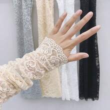 1pc Summer Lace Arm Sleeve Cover UV Protection Cuff, Women Scar Concealer, Breathable Mesh Hole Sun Block Arm Sleeve