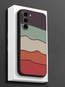 1 Stück schwarze Handyhülle mit Farbverlauf Wellenmuster, stoßfeste und rutschfeste Schutzhülle kompatibel mit Galaxy A04e/A05s/A13/A14/A15/A34/A35/A50/A52/A53/A54/S21/S22/S23/S24/S25/S25Ultra/24fe, wasserdicht, stoßfest, kratzfest