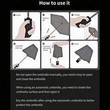 1pc Automatic Transparent Folding Umbrella, Waterproof, Portable Rain Gear, Travel Umbrella Transparent Umbrella, Is An Ideal Gift For Friends. Summer Cooling, Beach, Travel, Spring Summer Picks, Brides Maid Gifts, Room, Bedroom Decor, Bedroom Decor, Beach, Travel, For Men, For Women, Vacation,Cute Stuff,Mother's Day Gift,Bedroom Decor,Garden,Kitchen Decor,Summer,Beach,Travel Essentials,Room Decor,Squishy,Graduation - Multicolor - View 8