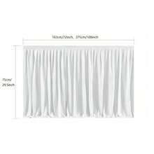6ft/9ft Polyester Sheer Curtain 1pc Set, Wedding Sign-In Table Cloth, Romantic Elegant Table Skirt, Wedding Party Hotel Kitchen Outdoor Event Decor, Food Photography Backdrop, Birthday Party, Valentine's Day, Christmas, Thanksgiving - White - View 4
