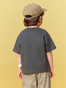 Balabala 男童米奇老鼠T恤 – 短袖卡通T恤 – 夏季纯棉上衣 - 灰色 - 查看 4