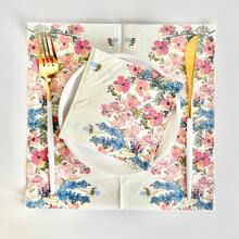 20 Stücke Frühling Sommer Bienen Honig Blumen Servietten, Einweg Papier Grün Blätter Blumen Handtücher für Badezimmer, Gäste-WC, Bridal-Shower, Hochzeitstag, Cocktail, Geburtstagsfeier, Zuhause, Küche, Essen, Camping, Backen & Tischdekoration, für Weihnachten, Valentinstag, Feier, Blumen- und Gras-Muster Servietten, Luxus Restaurant Blumen Pappbecher Decoupage Papier