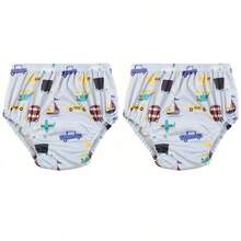 3 件套可重复使用幼儿和儿童如厕训练内裤，防水透气印花尿布衬垫，男女通用如厕训练内裤