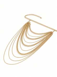 1 pezzo Catena per il corpo asimmetrica e a più strati con nappine, gioiello di moda affascinante per donne,regalo per feste e festival per amici