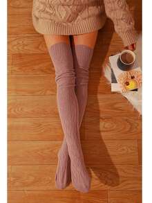 1双女士爱国/独立日优雅迷人透气柔软保暖针织压缩过膝袜，适合秋冬季节、Y2K 风格，舒适保暖