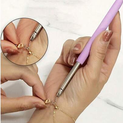 1Pc Stainless Steel Bracelet Fastener Helper, Jewelry Helper Bracelet Clasp Helper, Portable Bracelet Tool Jewelry And Hooking Equipment Bracelet Attachment Tool, Adjustable Bracelet Fastener - Easy-To-Use Jewelry Helper For Women