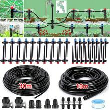 131FT 40M Drip Irrigation Kit Garden Plants Self Watering System Drip Irrigation Kits For Plants Quick-Connect Fitting Tube Adjustable Drip Emitters Misting Sprinkler For Flower Bed Raised Bed Greenhouse Lawn - 黑色 - 查看 3
