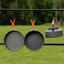 Camping Cookware Set 3 PCS Outdoor Kettle Pot And Pan Portable Picnic Gear Car Camping Cookware Set 3 Piece Kettle Pot Combo For Road Trip Outdoor - Dark Grey - View 2