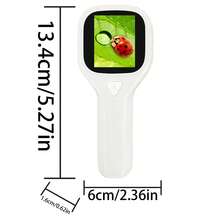 儿童袖珍显微镜玩具，4 倍变焦手持放大镜，带微距定焦和 3 级 LED 照明，用于照片/视频录制的数码显微镜，互动自然探索套件，适合 3-12 岁男孩和女孩 - 彩色 - 查看 12