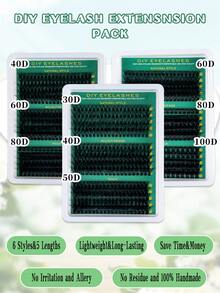 MEM 270 件/290 件/300 件睫毛簇 30D+40D+50D/40D+60D+80D/60D+80D+100D DIY 睫毛延长仿貂睫毛 - 优质 D 卷曲自然卷曲单根睫毛簇，用于 DIY 睫毛延长 - 可重复使用、轻巧且易于粘贴 睫毛簇、睫毛簇、单根睫毛、睫毛、假睫毛 - D - 查看 9