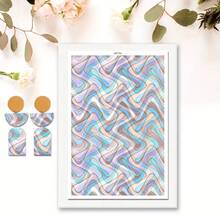 1pc Ultra-Light Water Transfer Paper With Colorful Flower Patterns – Perfect For DIY Ceramic Earrings, Jewelry & Polymer Clay Crafts, Blue & White Checkered Design, Craft Transfer Paper | Tropical Design | Intricate Designs - Multicolor - View 20
