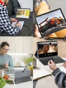 Relndoo Android Tablet With Keyboard And Mouse, Android 14 Tablets, 2 In 1 Tablet, 10 Inch Tablet With Laptop Case, Stylus, Data Cable, RK3562 Quad-Core 2.0 GHz, 12GB RAM+128GB ROM, 5MP+8MP Dual Camera, 1280*800px HD Touchscreen, 8000mAh Battery, Supports 1TB SD Expansion, 802.11n Wifi 2.4G/5G Wireless, GPS, Certified Tablet PC-Black - 黑色 - 查看 6