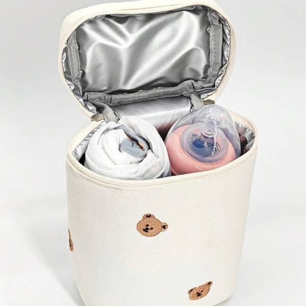 1 pieza Organizador expandible universal para cochecito, bolsa térmica multifunción para mamá con bolsillos para almacenamiento de comida y leche del bebé, organizador de pañales para picnic al aire libre con bolsillos para biberones/toallitas/chupetes