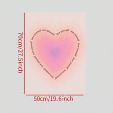 1 Pc, Gradient Love, Love Yourself, Psychological Suggestion Decorative Painting, Waterproof Oil Canvas, Used For Living Room, Dormitory, Bedroom Desk Ornament, Framed/Framed