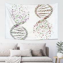 DNA Double Helix Watercolor Genetics Biology Art  40x60 Inch Horizontal Wall Tapestry 100% Polyester Ideal Decor For Living Room Bedroom Dorm Boho Style Home Decor - Black - View 1