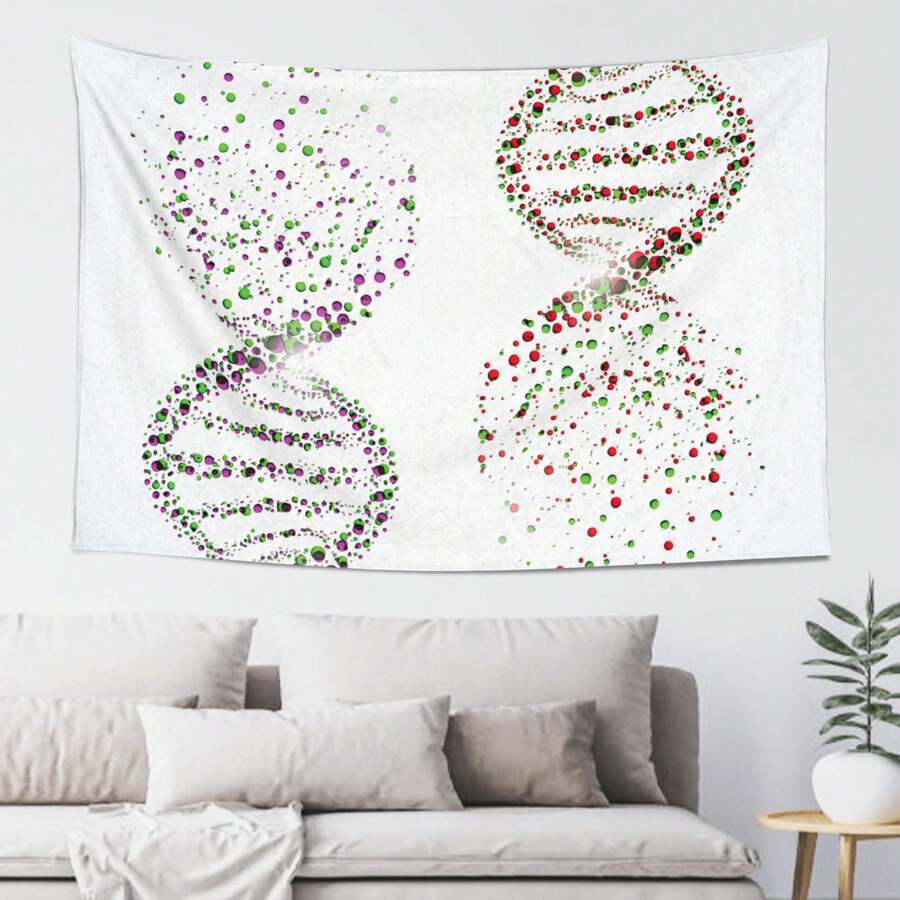 DNA Double Helix Watercolor Genetics Biology Art  40x60 Inch Horizontal Wall Tapestry 100% Polyester Ideal Decor For Living Room Bedroom Dorm Boho Style Home Decor - Black - View 1