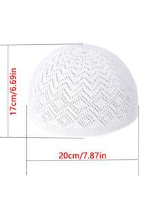 1pc Unisex Knit Beanie Hat, Islamic Kufi Cap, Minimalist Breathable Muslim Taqiyah, Suitable For Celebration, Casual Wear, Arabic Prayer Cap, Festival Gift
