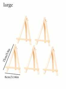 5pcs Wooden Easel Frame Wedding Table Number Card Holder Photo Display Stand, Craft Painting Artist Supplies Home Decoration, Natural Wooden Easel Tripod Display Conference Wedding Table Business Card Holder Display Stand Painting Crafts 3/1pc - Apricot - View 15