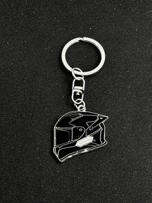 1pc New Motorcycle Safety Helmet Model, Alloy Motorcycle Helmet Decoration Accessory Keychain, Perfect Small Gift For Men - Multicolor - View 2