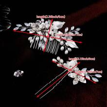 1 set de barrettes et de peignes en cristal de verre, coiffe de mariée pour chignons, accessoires pour mariage et fête