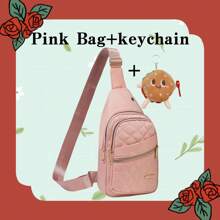 Chic Quilted Crossbody Sling Bag - Lightweight, Versatile For Travel & Work, Perfect Gift For Women -Comes With Hamburger Pendant