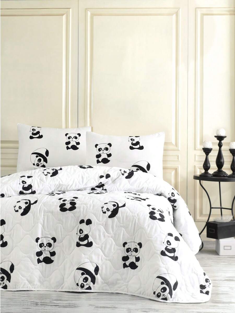 Double Size Bedspread Set – 1pc Bedspread (200x220 Cm) And 2pcs Pillowcases (50x70 Cm) | Ultra Soft, Highly Absorbent & Comfortable Luxury Bedding - White - View 1