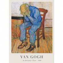 1/3 件梵高世界名画海报和版画男士肖像油画墙面艺术画家居酒吧房间装饰无框复古画框复古文学画框复古