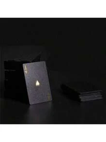 Schwarze Spielkarten, wasserfeste Spielkarten & flexible Pokerkarten mit Box, toll für Partys, Alltag/Weihnachtsgeschenk, grüne Spielkarten