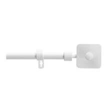 Acomoda Textil Barra Cortina Extensible de Metal Remate Cuadrado Decorativo. Barra Cortina con Soportes Universal Ideal para Dormitorio, Salón, Cocina y Oficina. (120x210cm) - Blanco - Ver 1