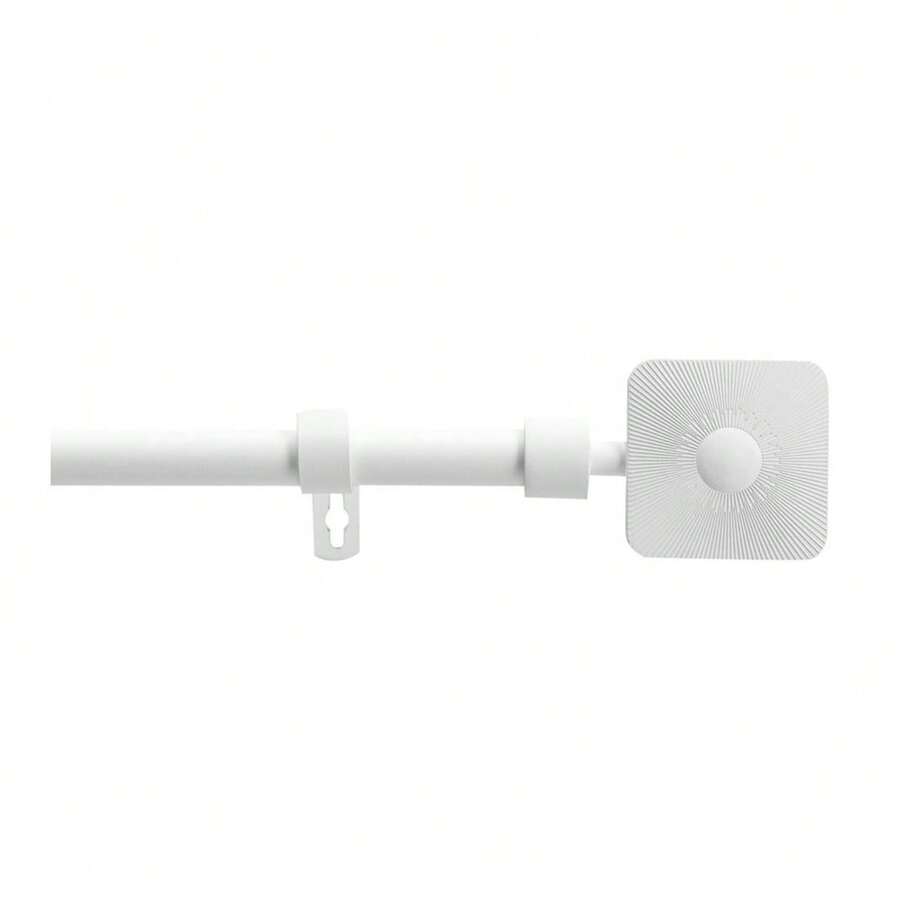 Acomoda Textil Barra Cortina Extensible de Metal Remate Cuadrado Decorativo. Barra Cortina con Soportes Universal Ideal para Dormitorio, Salón, Cocina y Oficina. (120x210cm) - Blanco - Ver 1