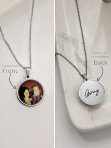 Colgante de collar con foto personalizada, collar con foto como regalo para ella, collar con foto de niños, regalo sentimental conmemorativo, regalo de Navidad para mamá, regalo del Día de la Madre, multifuncional, ornamental, letra, elegante, moderno, colorido, lindo, adorable, casual, personalizado, único, ideal como regalo para él o ella