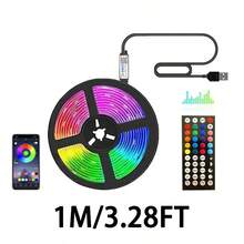 遥控智能RGB LED灯带，音乐同步，USB供电，App/遥控器控制，适用于卧室、家居、户外、派对、万圣节、圣诞节装饰、电视背光、房间装饰、生日、毕业典礼等场合，也是圣诞节家居装饰和圣诞礼物的理想之选。 - 黑色 - 查看 14